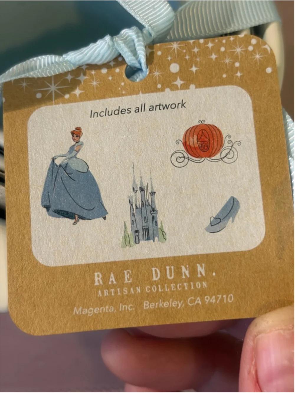 Rae Dunn Disney Princess Cinderella White Blue Measuring Cups Set